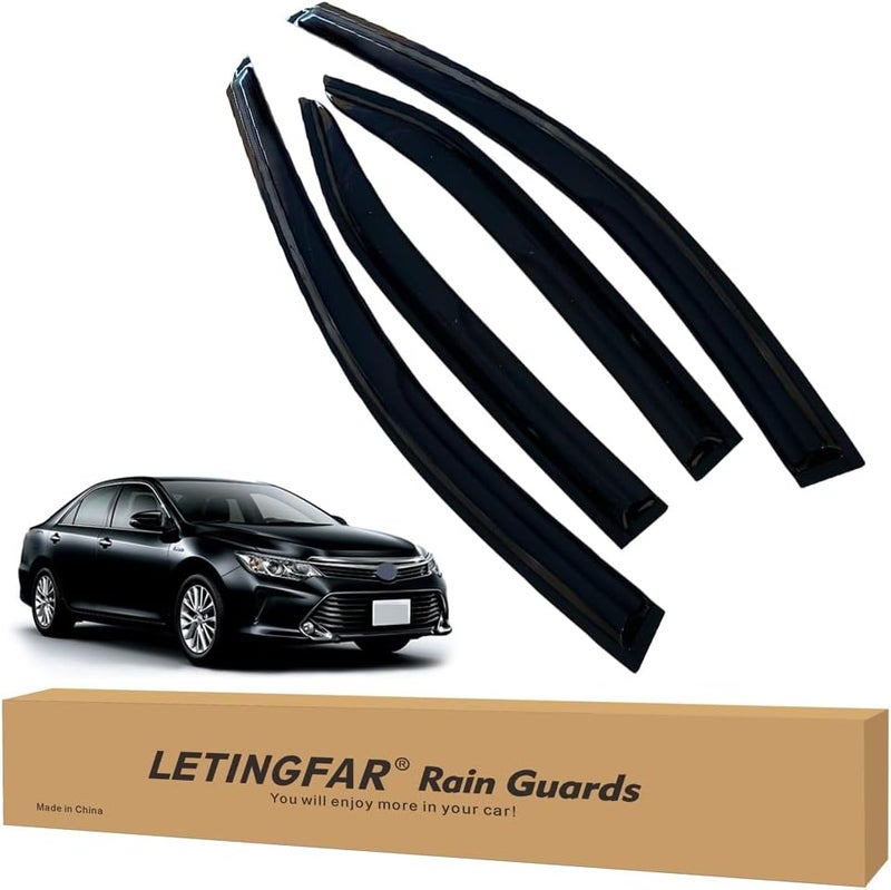 LETINGFAR حواجز المطر للنوافذ لسيارة تويوتا كامري 2007 2008 2009 2010 2011، واقيات الرياح، ظلال التهوية لسيارة تويوتا كامري - Image 1